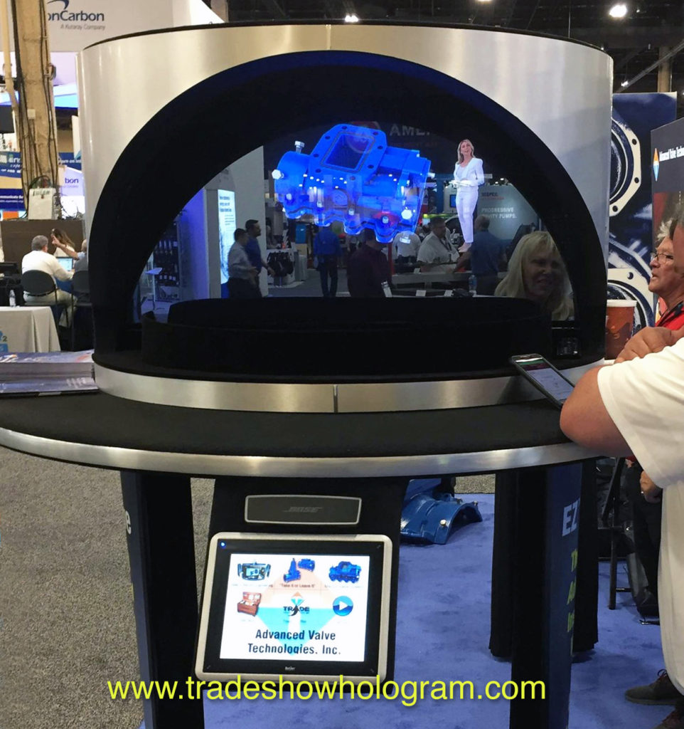 The dual sided hologram projector is considered the best hologram for trade shows. Rental or Sales
