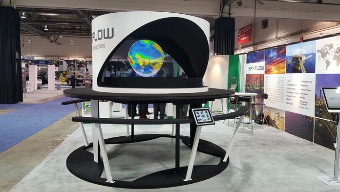Large Hologram Projector at Trade Show
