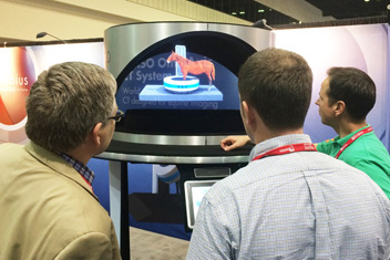 Viewing a Hologram at a Trade Show