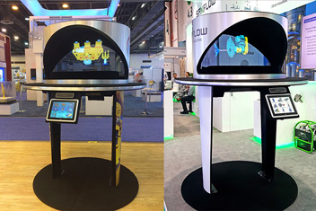 Hologram Kiosks at a Trade Show